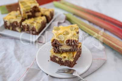 Rhabarber Schokoladen Käsekuchen