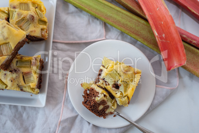 Rhabarber Schokoladen Käsekuchen