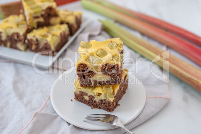 Rhabarber Schokoladen Käsekuchen