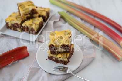 Rhabarber Schokoladen Käsekuchen