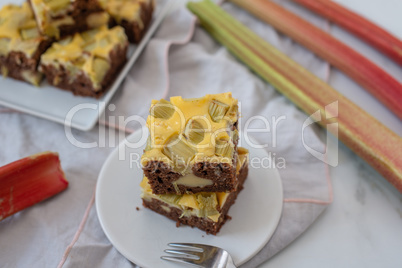 Rhabarber Schokoladen Käsekuchen