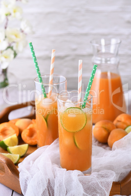 apricot-lime, non-alcoholic cocktail