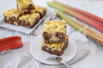 Rhabarber Schokoladen Käsekuchen