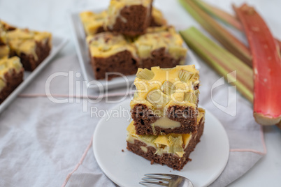 Rhabarber Schokoladen Käsekuchen