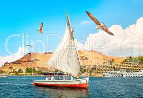 Sailboat in Aswan city