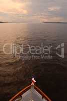 Rio Negro waters and the jungle at sunset