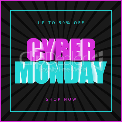 Vector illustration for Cyber Monday Sale. Perfect for your business.