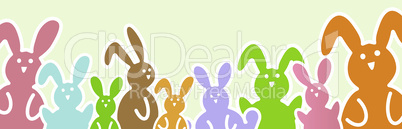 Happy Easter bunnies colored