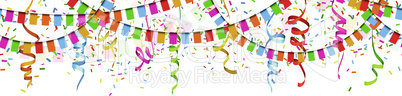 seamless colored garlands and streamers party background