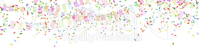 seamless colored garlands and confetti party background