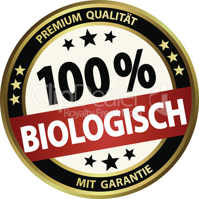 round business button - 100% biological (german)