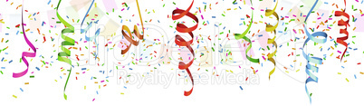 seamless colored garlands and streamers party background