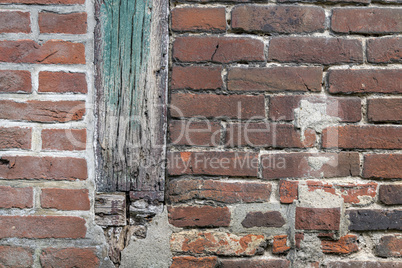 Background photo of an old historic wall with restoration work a