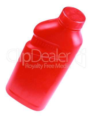 Red Plastic Bottle Isolated