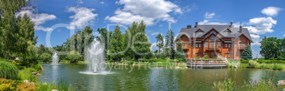 Public park of the Mezhyhirya Residence in Kyiv, Ukraine