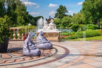 Sculptures in the park of the Mezhyhirya Residence, Ukraine