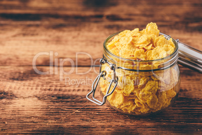 Jar full of corn flakes