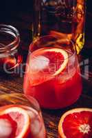 Whiskey sour cocktail with blood orange juice