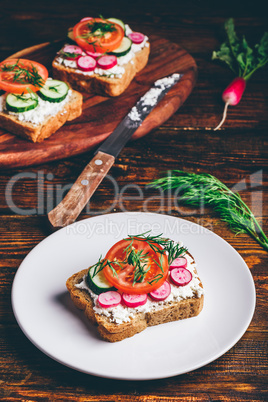 Vegetarian sandwich with fresh vegetables