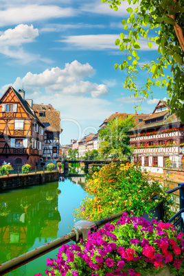 Houses on river  in Strasbourg