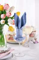 Festive table setting for Easter.