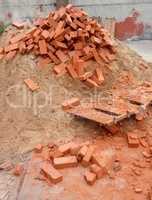 heap of red brick