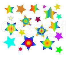 color five-point stars