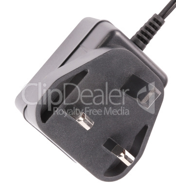 UK Outlet Plug with Cord Isolated