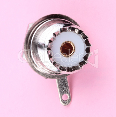 Radio Connector on Pink Background