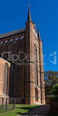 City impression near the church Saint Georg in the german city Wismar