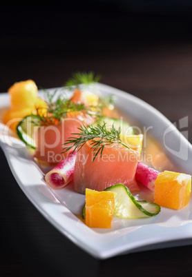 Pickled salmon appetizer
