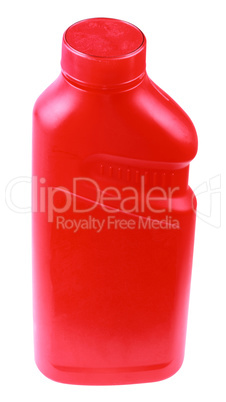 Red Plastic Bottle Isolated