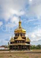 Wooden church in Sergeevka resort, Ukraine