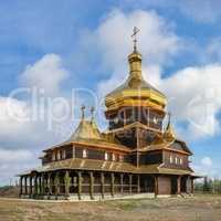 Wooden church in Sergeevka resort, Ukraine