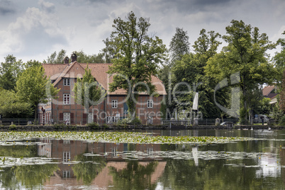 Trittau - view over the mill pond to the old water mill