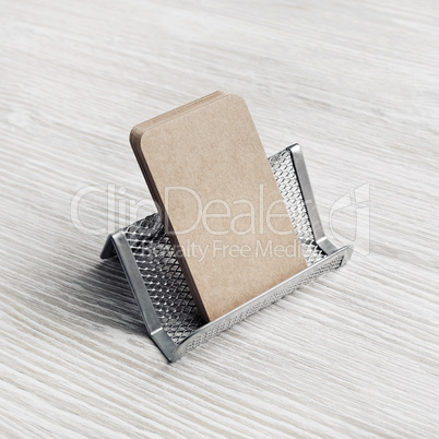 Kraft business cards, card holder