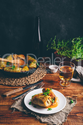 Cabbage Rolls Stuffed with Minced Beef
