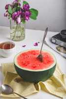 The Spoon in the Halved Red Watermelon