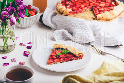 Slice of Fresh Baked Strawberry Galette