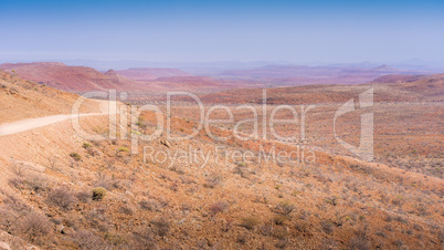 Damaraland. Gravel road to Palmwag in Namibia.