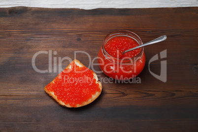 Delicious red caviar