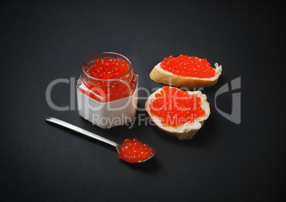 Fresh delicious caviar