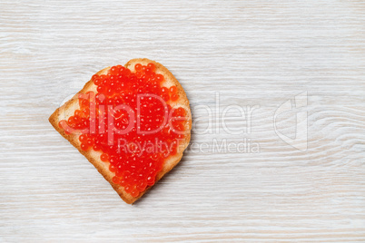 Sandwich with red caviar