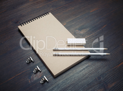 Notebook, pencil, eraser