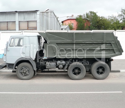 grey truck on road