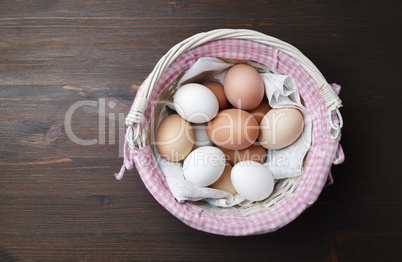 Basket with eggs