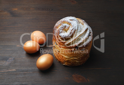 Sweet bun and eggs