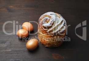 Sweet bun and eggs