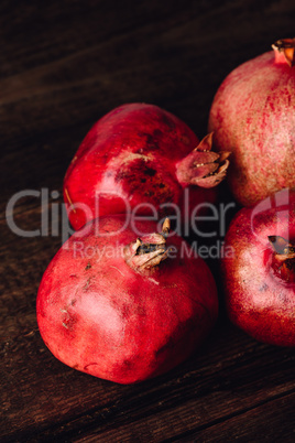 Four ripe pomegranate