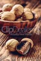 Dried limes on wooden table